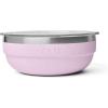 imageYETI Rambler Low Bowl Vacuum Insulated Stackable and Nestable Stainless Steel Bowl with Lid 07 Quart WhiteCherry Blossom  Textured