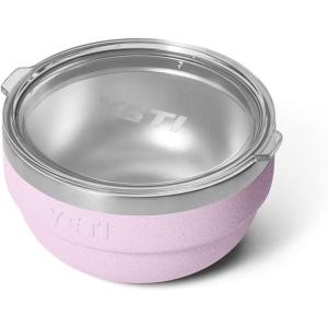 imageYETI Rambler Bowl Vacuum Insulated Stackable and Nestable Stainless Steel Bowl with Lid 45 Quart WhiteCherry Blossom  Textured