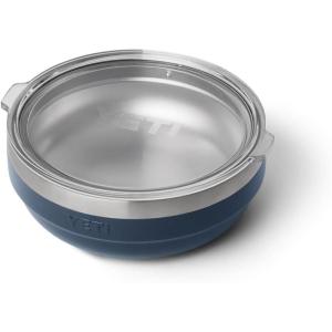 imageYETI Rambler Low Bowl Vacuum Insulated Stackable and Nestable Stainless Steel Bowl with Lid 07 Quart WhiteNavy