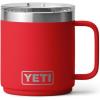 imageYETI Rambler 10 oz Ceramic Lined Stackable Mug Vacuum Insulated Stainless Steel with MagSlider Lid Tropical PinkRescue Red