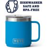 imageYETI Rambler 10 oz Stackable Mug Vacuum Insulated Stainless Steel with MagSlider Lid WhiteBig Wave Blue