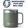imageYETI Rambler 10 oz Stackable Mug Vacuum Insulated Stainless Steel with MagSlider Lid WhiteCamp Green