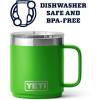 imageYETI Rambler 10 oz Stackable Mug Vacuum Insulated Stainless Steel with MagSlider Lid WhiteCanopy Green