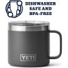 imageYETI Rambler 10 oz Stackable Mug Vacuum Insulated Stainless Steel with MagSlider Lid WhiteCharcoal