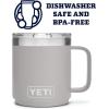 imageYETI Rambler 10 oz Stackable Mug Vacuum Insulated Stainless Steel with MagSlider Lid WhiteGranite Gray