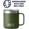 imageYETI Rambler 10 oz Stackable Mug Vacuum Insulated Stainless Steel with MagSlider Lid WhiteHighlands Olive