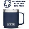 imageYETI Rambler 10 oz Stackable Mug Vacuum Insulated Stainless Steel with MagSlider Lid WhiteNavy