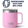 imageYETI Rambler 10 oz Stackable Mug Vacuum Insulated Stainless Steel with MagSlider Lid WhitePower Pink