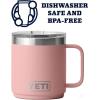 imageYETI Rambler 10 oz Stackable Mug Vacuum Insulated Stainless Steel with MagSlider Lid WhiteSandstone Pink
