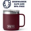 imageYETI Rambler 10 oz Stackable Mug Vacuum Insulated Stainless Steel with MagSlider Lid WhiteWild Vine Red