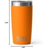imageYETI Rambler 10 oz Tumbler Stainless Steel Vacuum Insulated with MagSlider Lid WhiteOrange