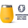 imageYETI Rambler 10 oz Wine Tumbler Vacuum Insulated Stainless Steel with MagSlider Lid NavyAlpine Yellow