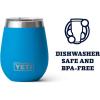 imageYETI Rambler 10 oz Wine Tumbler Vacuum Insulated Stainless Steel with MagSlider Lid NavyBig Wave Blue