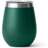 imageYETI Rambler 10 oz Wine Tumbler Vacuum Insulated Stainless Steel with MagSlider Lid NavyBlack Forest Green
