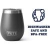 imageYETI Rambler 10 oz Wine Tumbler Vacuum Insulated Stainless Steel with MagSlider Lid NavyCharcoal