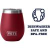 imageYETI Rambler 10 oz Wine Tumbler Vacuum Insulated Stainless Steel with MagSlider Lid NavyHarvest Red