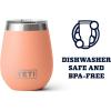 imageYETI Rambler 10 oz Wine Tumbler Vacuum Insulated Stainless Steel with MagSlider Lid NavyLowcountry Peach
