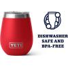 imageYETI Rambler 10 oz Wine Tumbler Vacuum Insulated Stainless Steel with MagSlider Lid NavyRescue Red