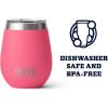 imageYETI Rambler 10 oz Wine Tumbler Vacuum Insulated Stainless Steel with MagSlider Lid NavyTropical Pink