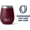 imageYETI Rambler 10 oz Wine Tumbler Vacuum Insulated Stainless Steel with MagSlider Lid NavyWild Vine Red