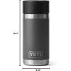 imageYETI Rambler 12 oz Bottle Stainless Steel Vacuum Insulated with Hot Shot CapCharcoal