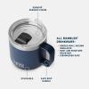 imageYETI Rambler 14 oz Ceramic Lined Stackable Mug Vacuum Insulated Stainless Steel with MagSlider Lid SeafoamBlack Forest Green