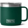 imageYETI Rambler 14 oz Ceramic Lined Stackable Mug Vacuum Insulated Stainless Steel with MagSlider Lid SeafoamBlack Forest Green