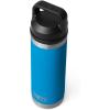 imageYETI Rambler 18 oz Bottle Vacuum Insulated Stainless Steel with Chug Cap WhiteBig Wave Blue