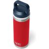imageYETI Rambler 18 oz Bottle Vacuum Insulated Stainless Steel with Chug Cap WhiteRescue RedWhiteNavy