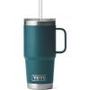 imageYETI Rambler 25 oz Tumbler with Handle and Straw Lid Travel Mug Water Tumbler Vacuum Insulated Cup with Handle Stainless Steel Rescue RedAgave Teal