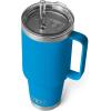 imageYETI Rambler 25 oz Tumbler with Handle and Straw Lid Travel Mug Water Tumbler Vacuum Insulated Cup with Handle Stainless Steel Rescue RedBig Wave Blue