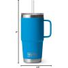 imageYETI Rambler 25 oz Tumbler with Handle and Straw Lid Travel Mug Water Tumbler Vacuum Insulated Cup with Handle Stainless Steel Rescue RedBig Wave Blue
