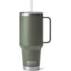 imageYETI Rambler 25 oz Tumbler with Handle and Straw Lid Travel Mug Water Tumbler Vacuum Insulated Cup with Handle Stainless Steel Rescue RedCamp Green