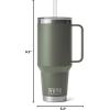 imageYETI Rambler 25 oz Tumbler with Handle and Straw Lid Travel Mug Water Tumbler Vacuum Insulated Cup with Handle Stainless Steel Rescue RedCamp Green