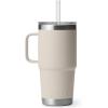 imageYETI Rambler 25 oz Tumbler with Handle and Straw Lid Travel Mug Water Tumbler Vacuum Insulated Cup with Handle Stainless Steel Rescue RedCape Taupe