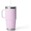 imageYETI Rambler 25 oz Tumbler with Handle and Straw Lid Travel Mug Water Tumbler Vacuum Insulated Cup with Handle Stainless Steel Rescue RedCherry Blossom  Textured