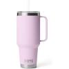 imageYETI Rambler 25 oz Tumbler with Handle and Straw Lid Travel Mug Water Tumbler Vacuum Insulated Cup with Handle Stainless Steel Rescue RedCherry Blossom  Textured