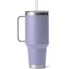 imageYETI Rambler 25 oz Tumbler with Handle and Straw Lid Travel Mug Water Tumbler Vacuum Insulated Cup with Handle Stainless Steel Rescue RedCosmic Lilac