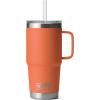 imageYETI Rambler 25 oz Tumbler with Handle and Straw Lid Travel Mug Water Tumbler Vacuum Insulated Cup with Handle Stainless Steel Rescue RedHigh Desert Clay