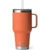 imageYETI Rambler 25 oz Tumbler with Handle and Straw Lid Travel Mug Water Tumbler Vacuum Insulated Cup with Handle Stainless Steel Rescue RedHigh Desert Clay