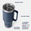 imageYETI Rambler 25 oz Tumbler with Handle and Straw Lid Travel Mug Water Tumbler Vacuum Insulated Cup with Handle Stainless Steel Rescue RedPapaya