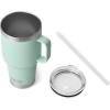 imageYETI Rambler 25 oz Tumbler with Handle and Straw Lid Travel Mug Water Tumbler Vacuum Insulated Cup with Handle Stainless Steel Rescue RedSeafoam