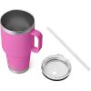 imageYETI Rambler 25 oz Tumbler with Handle and Straw Lid Travel Mug Water Tumbler Vacuum Insulated Cup with Handle Stainless Steel Rescue RedWildflower Fuchsia