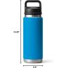 imageYETI Rambler 26 oz Bottle Vacuum Insulated Leakproof Stainless Steel with Chug CapBig Wave Blue