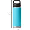imageYETI Rambler 26 oz Bottle Vacuum Insulated Leakproof Stainless Steel with Chug CapReef Blue