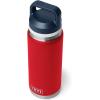 imageYETI Rambler 26 oz Bottle Vacuum Insulated Leakproof Stainless Steel with Chug CapRescue RedWhiteNavy