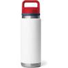 imageYETI Rambler 26 oz Bottle Vacuum Insulated Leakproof Stainless Steel with Chug CapWhiteNavyRescue Red