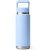 imageYETI Rambler 26 oz Bottle Vacuum Insulated Stainless Steel with Color Matching Straw CapBig Sky Blue
