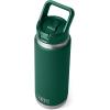 imageYETI Rambler 26 oz Bottle Vacuum Insulated Stainless Steel with Color Matching Straw CapBlack Forest Green