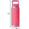 imageYETI Rambler 26 oz Bottle Vacuum Insulated Stainless Steel with Color Matching Straw CapTropical Pink